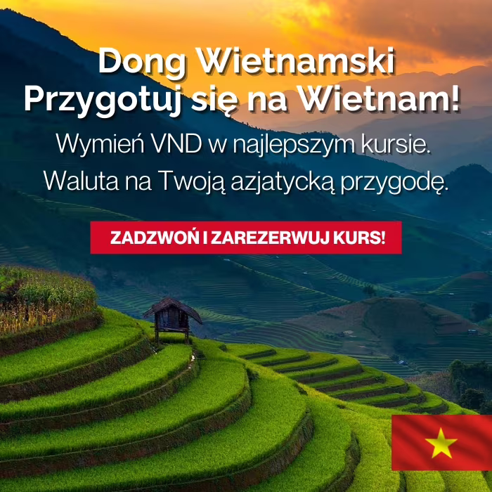 Dong wietnamski VND w najlepszym kursie!